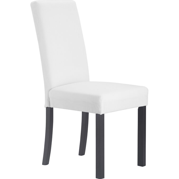 Upholstered skirted parsons online chairs